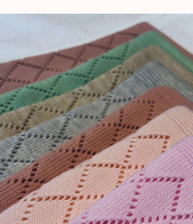 Beige Diamond Comfort Knitted Baby Blanket