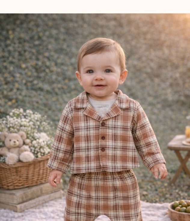 Chestnut Check Mini Suit