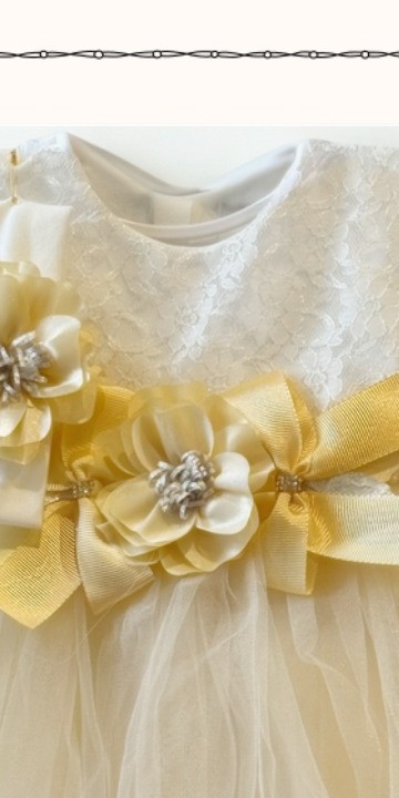 Golden Petal Tulle Dress