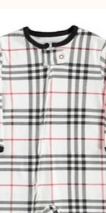 Heritage Check Zip Baby Sleepsuit