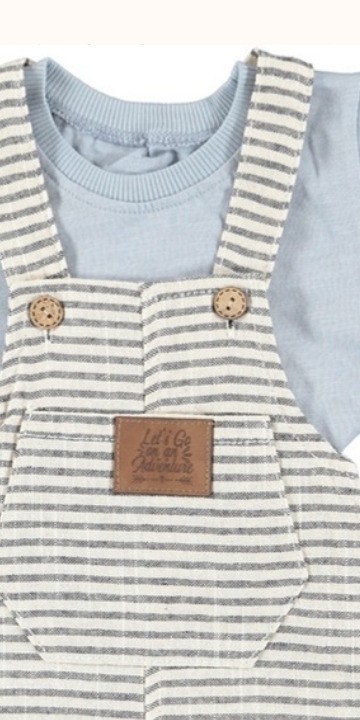 Little Explorer Striped Overall Set