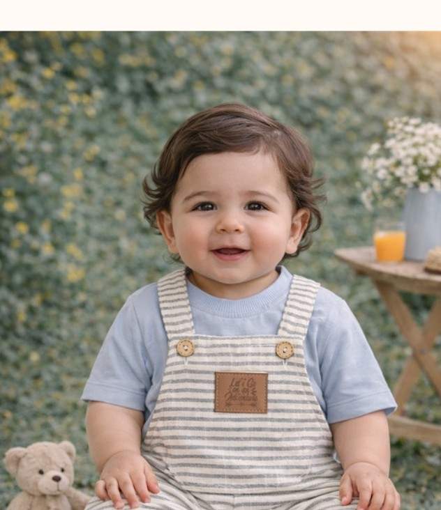Little Explorer Striped Overall Set