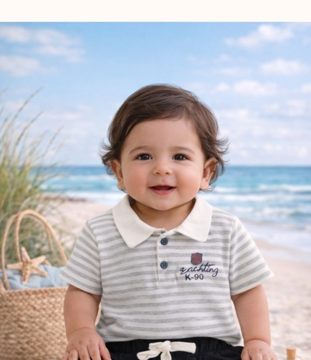 Little Sailor Stripe Polo Set