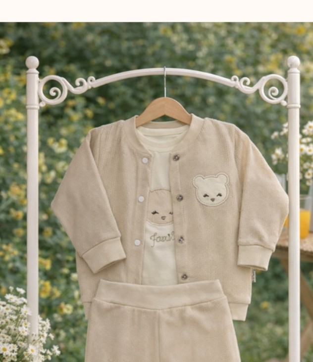Teddy Cloud Waffle Lounge Set – Oatmeal Beige